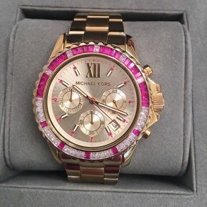 Michael Kors Everest Pink Crystal Bracelet Watch